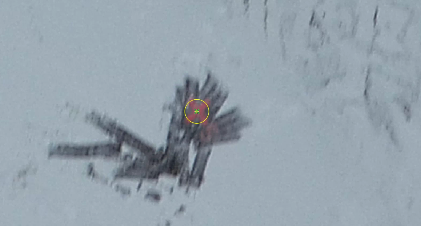 Low lighting makes this GCP very difficult to see, and slightly out of focus.